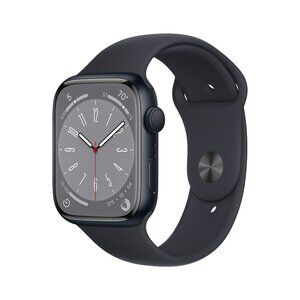 Apple Watch Series 8 (GPS, 45mm) Midnight Aluminum Case with Midnight Sport Band